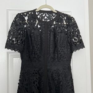 Antonio Melani black crotchet midi dress